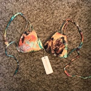 NWT San Lorenzo Bikinis palm tree top